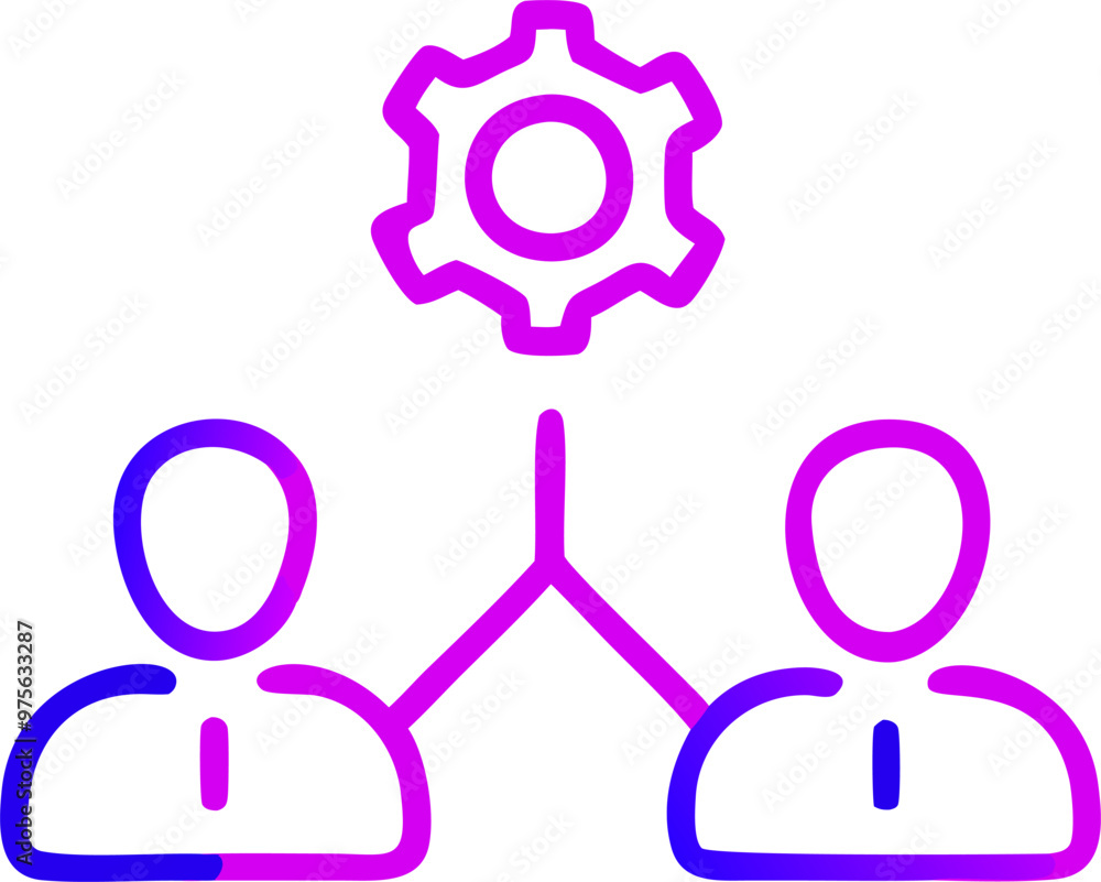 collaboration icon, icon outline gradient collaboration icon, icon outline gradient