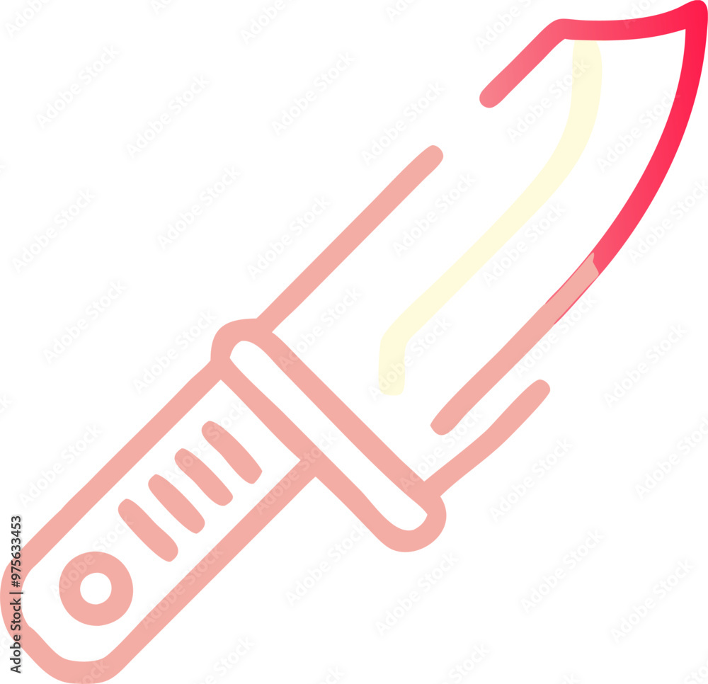 knife, icon outline gradient knife, icon outline gradient