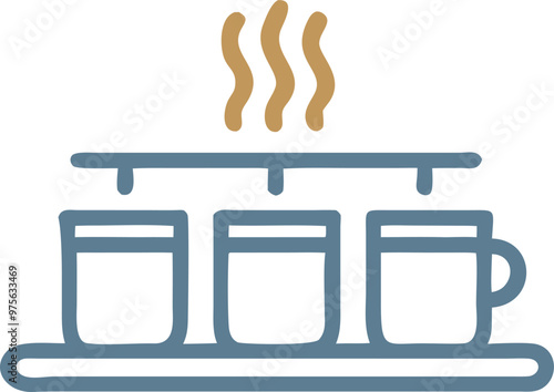 icon in the form of tabletop coffee machines, icon outline gradient