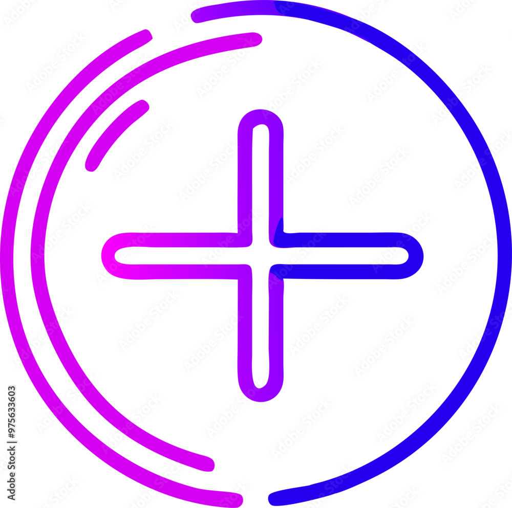 Obraz premium plus, icon outline gradient