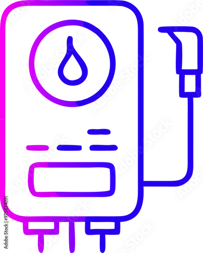 a tankless water heater, icon outline gradient