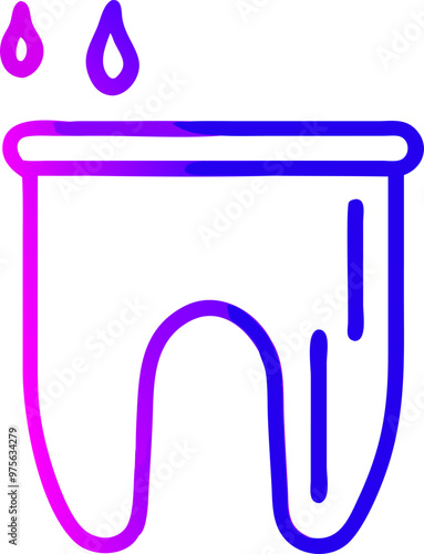strengthens the enamel of childrens teeth, icon outline gradient