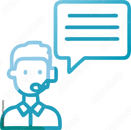 voice greeting, icon outline gradient