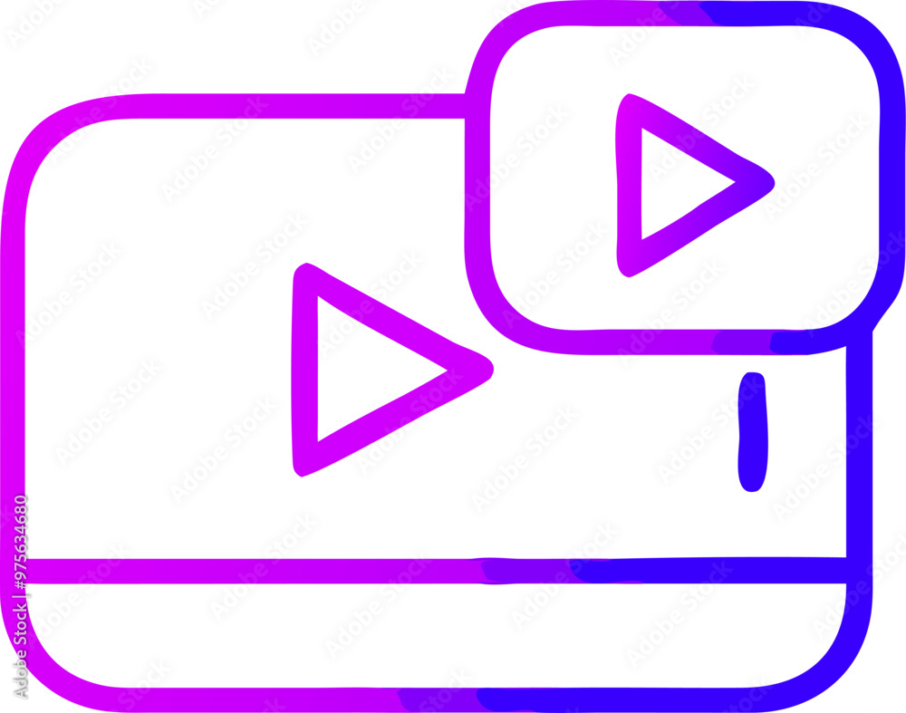 youtube, icon outline gradient youtube, icon outline gradient