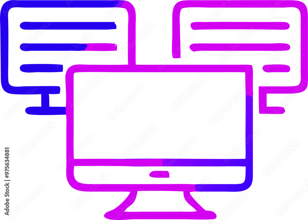 information technology it, icon outline gradient information technology it, icon outline gradient