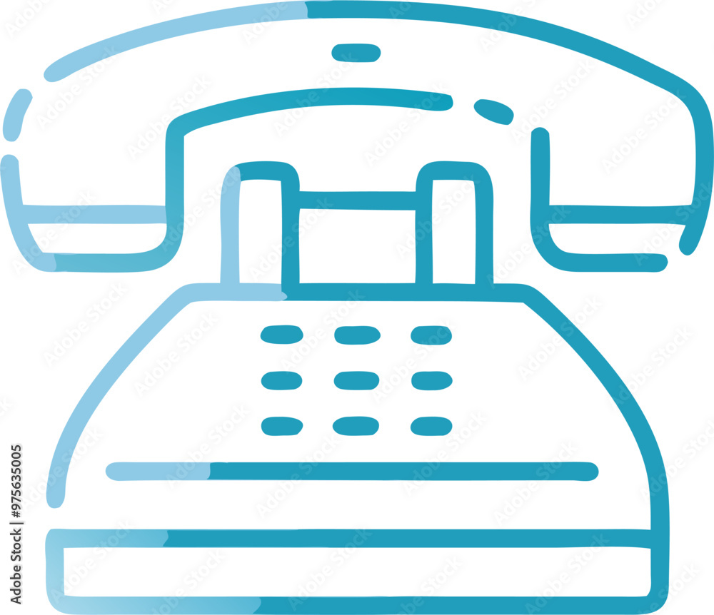 landline phone, icon outline gradient landline phone, icon outline gradient