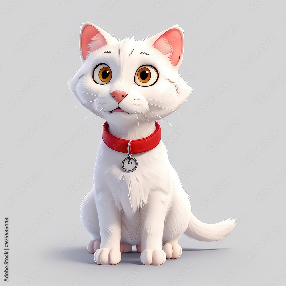 white cat cartoon with a smile white cat cartoon with a smile
