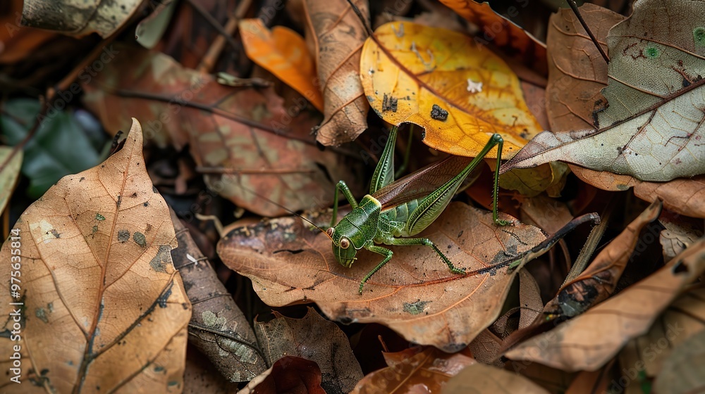 Fototapeta premium Katydid close up wallpaper