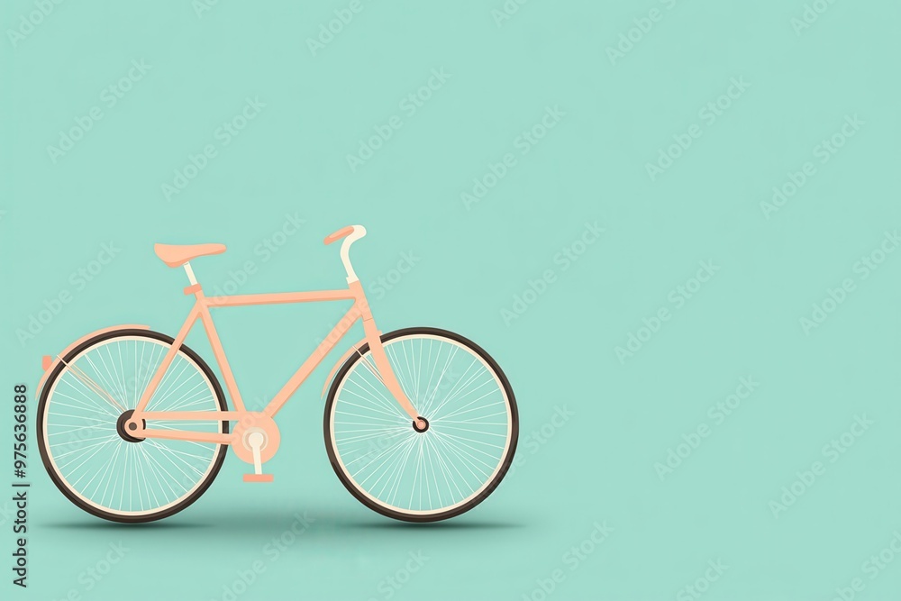 Retro bicycle, colorful background, flat design illustration Retro bicycle, colorful background, flat design illustration
