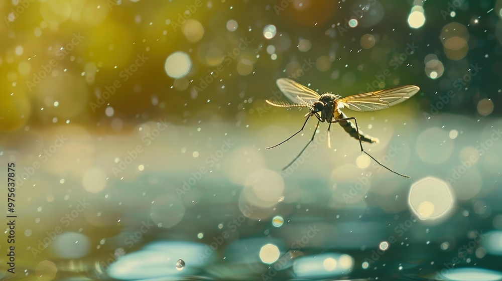 Mosquito by the water close up Mosquito by the water close up