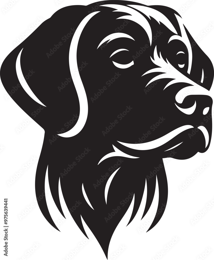 Fototapeta premium Dog head silhouette vector isolated on white background