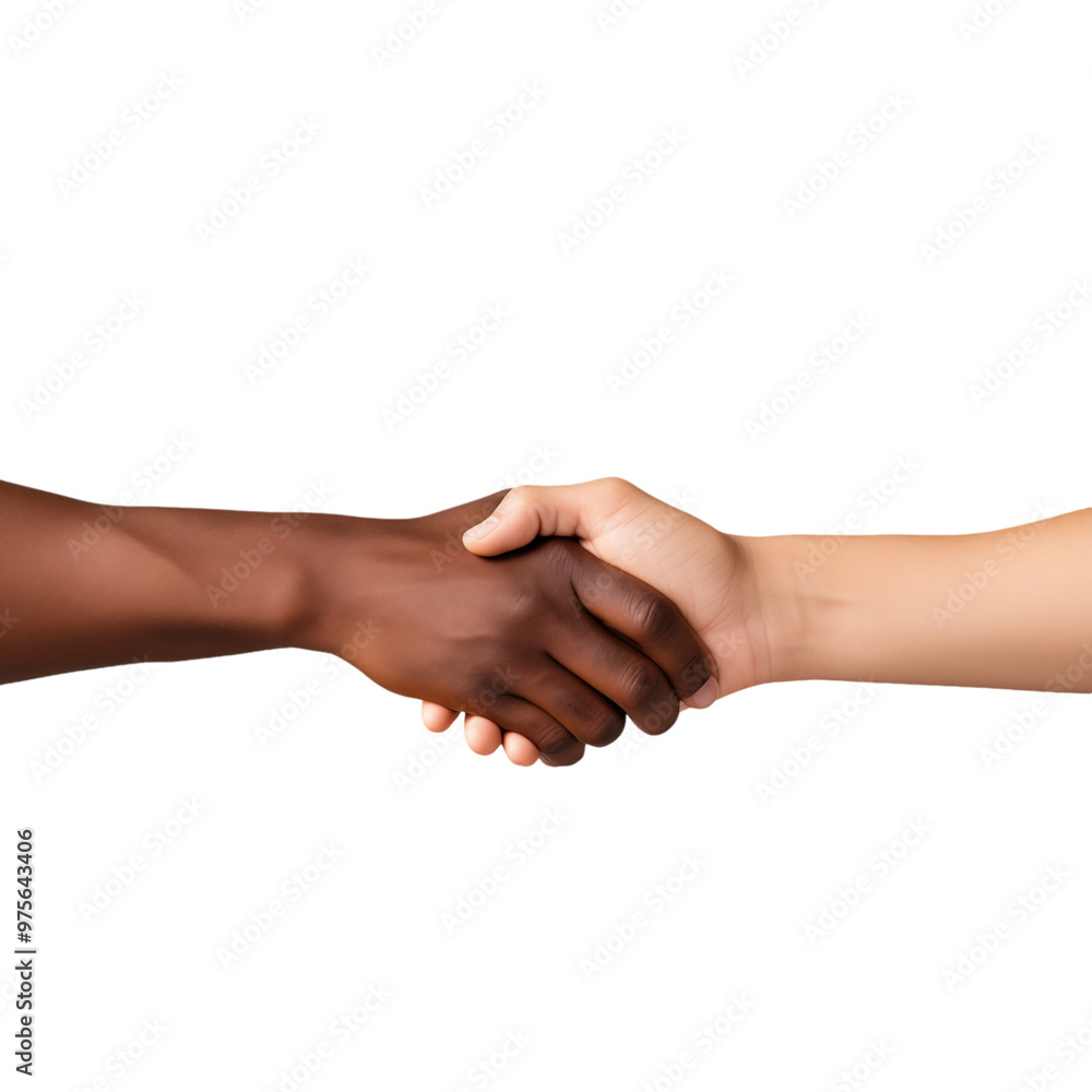 Close-Up Of A Handshake Between Two People With Different Skin Tones On A Light Background Close-Up Of A Handshake Between Two People With Different Skin Tones On A Light Background