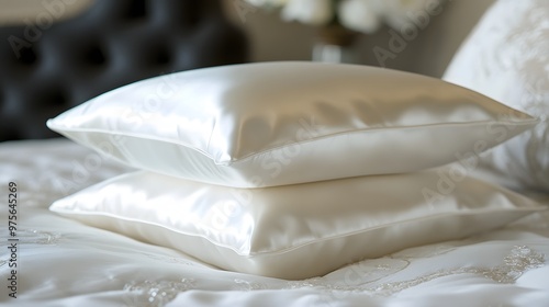 Wallpaper Mural 65. A delicate white silk pillow with a subtle sheen Torontodigital.ca