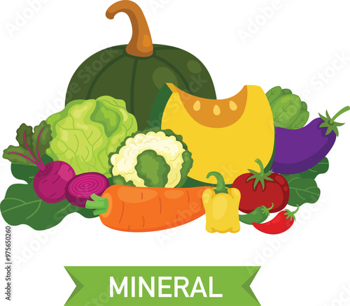 Mineral food group vector illustration