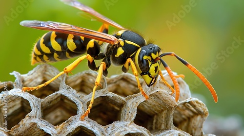 wasp building a nest wallpaper