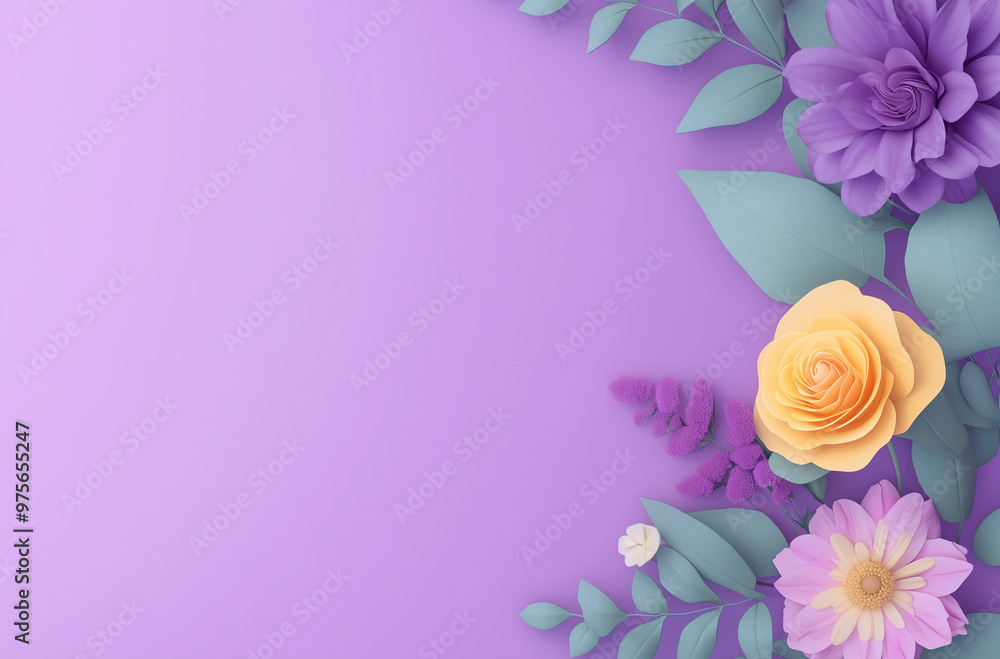 Fototapeta premium Mother's Day Floral Card Design with Space for Your Heartfelt Messages