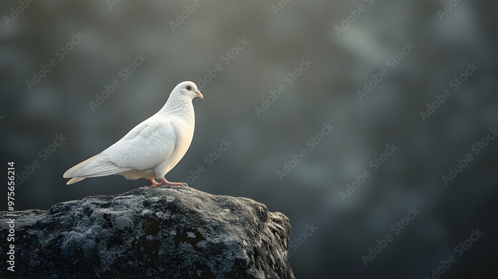 21. A lone white dove perched calmly 21. A lone white dove perched calmly
