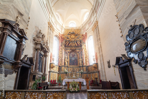 Interior of the temple, Church of St. Adalbert and St. Stanislaus the Bishop. Kalisz, Poland. photo