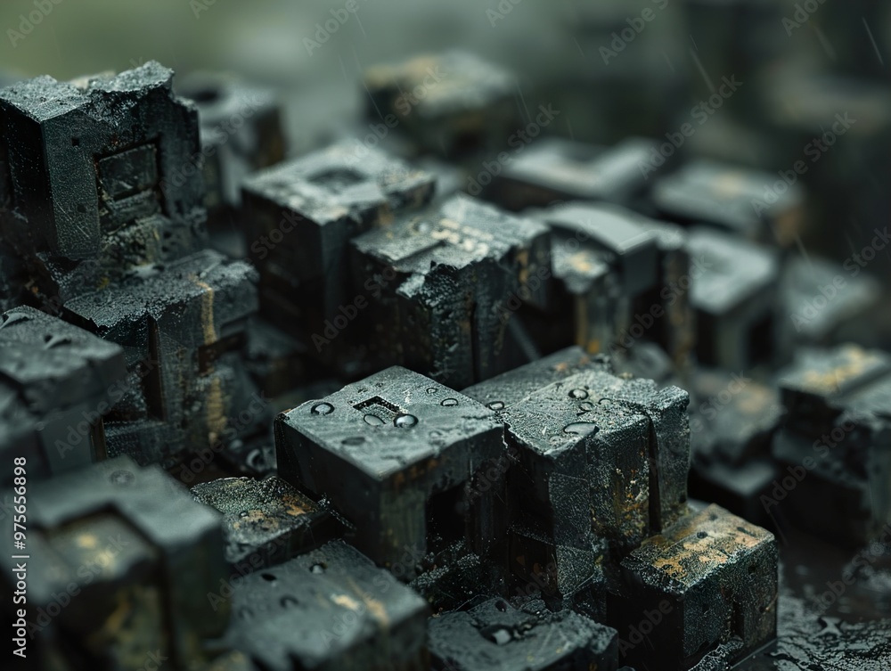 Abstract Architecture: A City of Cubes in the Rain Abstract Architecture: A City of Cubes in the Rain