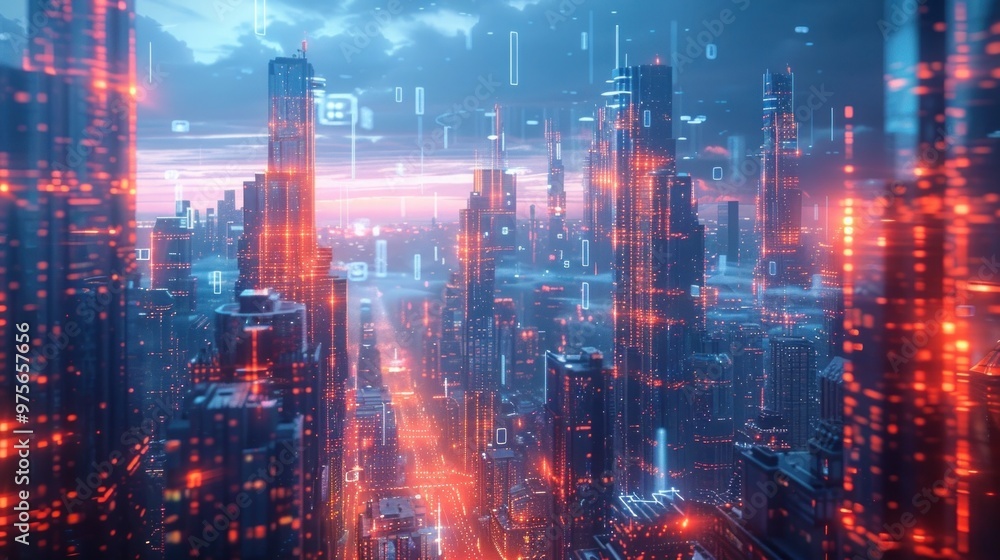 Striking futuristic cityscape of a cyberpunk inspired metropolis with towering skyscrapers neon illuminated streets and a dynamic vibrant nighttime atmosphere Striking futuristic cityscape of a cyberpunk inspired metropolis with towering skyscrapers neon illuminated streets and a dynamic vibrant nighttime atmosphere