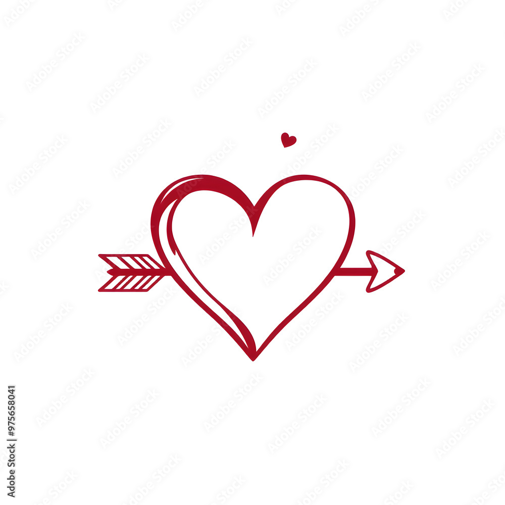 Valentine's Day themed logo design with a heart and arrow on a white background. Generative AI Valentine's Day themed logo design with a heart and arrow on a white background. Generative AI