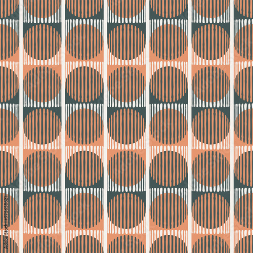 Masculine Orange and Black Circle Texture Abstract Geometric Seamless Vector Repeat Pattern