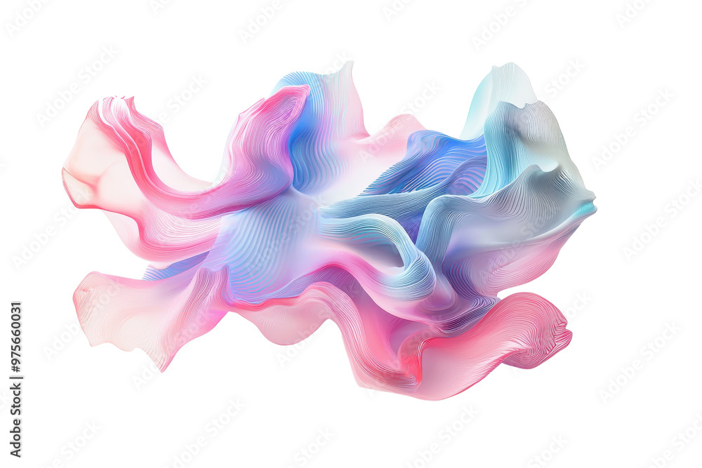 Abstract colorful wave-like fabric design with a blend of pink, blue, and white tones, creating a fluid and dynamic visual effect. Abstract colorful wave-like fabric design with a blend of pink, blue, and white tones, creating a fluid and dynamic visual effect.