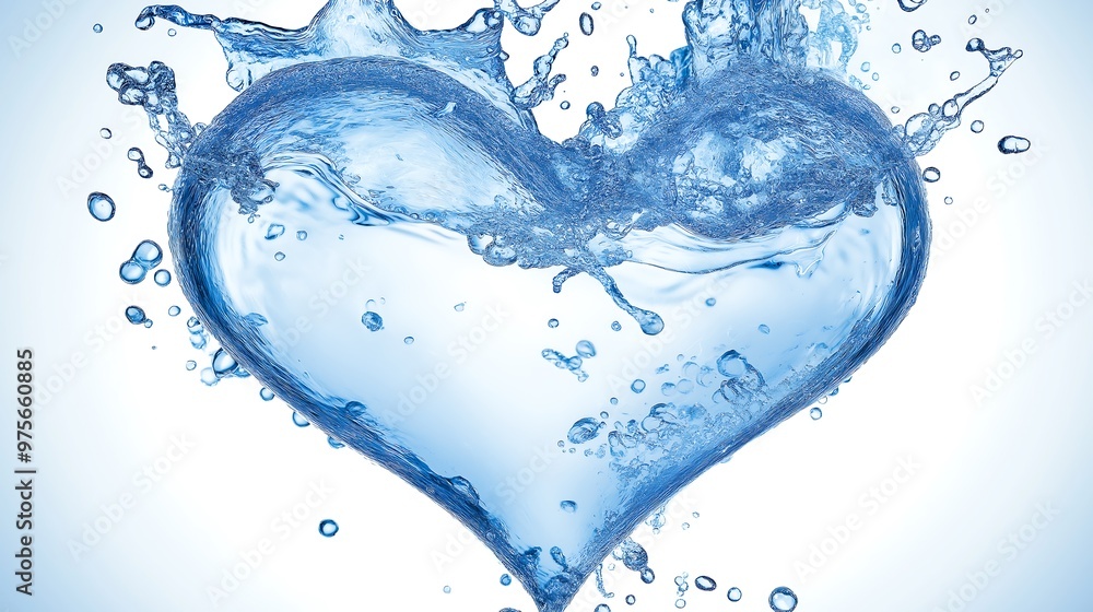 water shaped like a heart, water splash water shaped like a heart, water splash