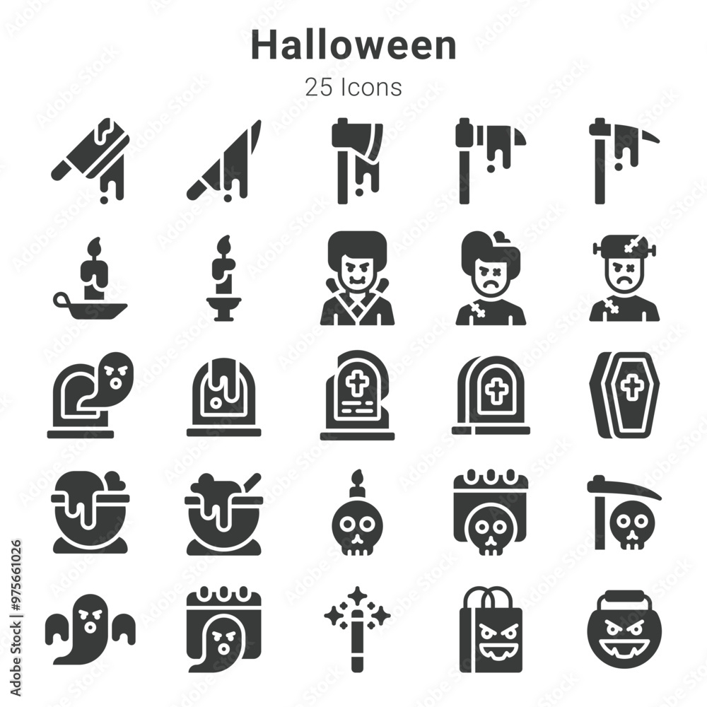 25 icons collection about halloween 25 icons collection about halloween