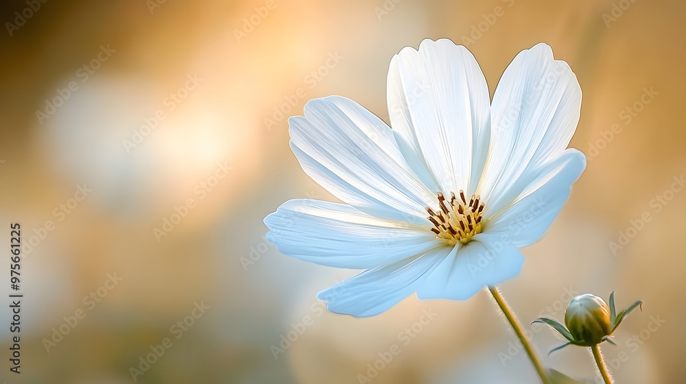 188. A delicate white flower with a soft gradient 188. A delicate white flower with a soft gradient