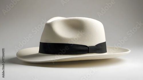 184. A classic white hat with a simple band