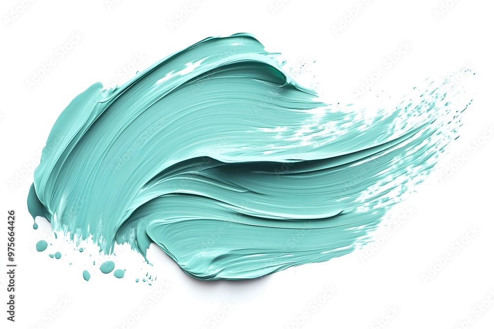 A brush stroke of green paint on a white background A brush stroke of green paint on a white background