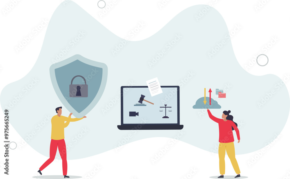 Court services online and tech usage for legally purposes .flat design with people. Court services online and tech usage for legally purposes .flat design with people.