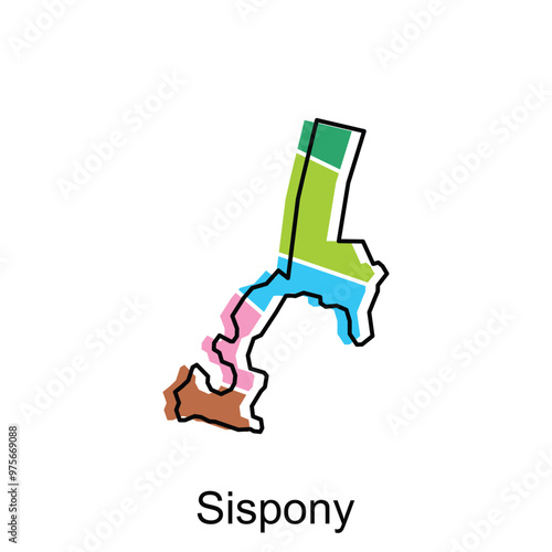 Vector Map of Sispony. Borders for your infographic. Vector illustration design template