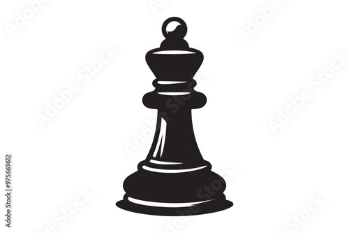 Chess piece silhouette vector illustration
