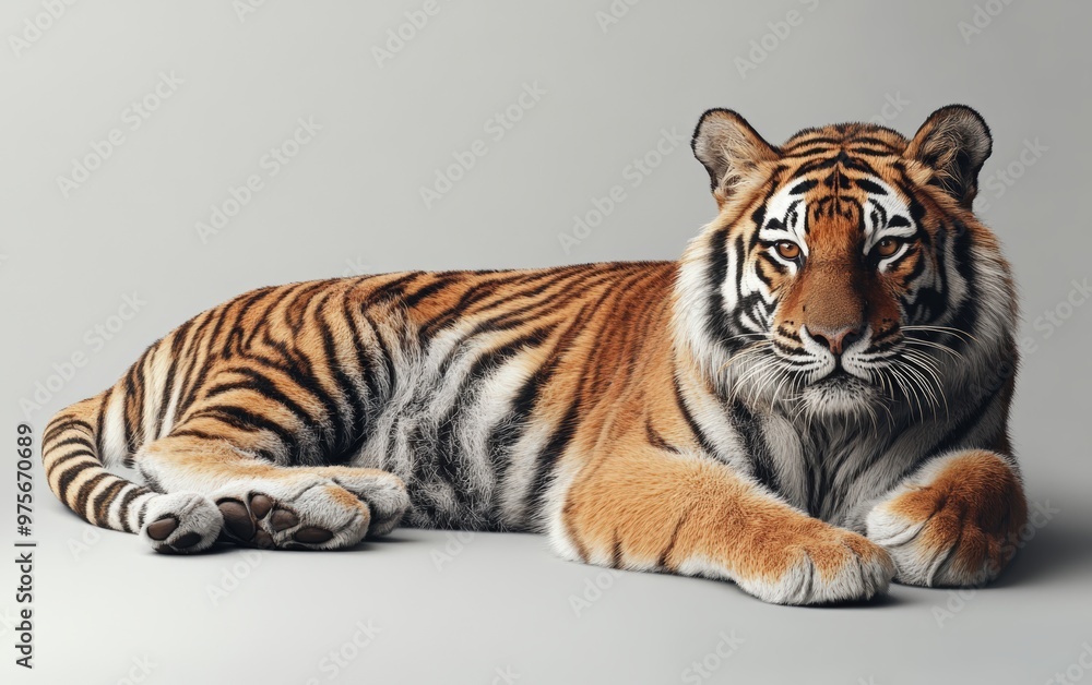 Fototapeta premium Animal isolated on clear gray background photo 