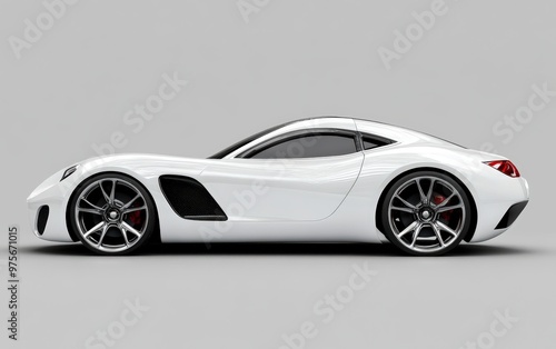 Car isolated on clear gray background photo