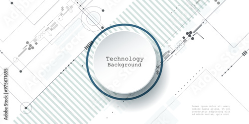 Vector Abstract circuit board, Illustration high tech computer, engineering, science and information technology on white color background. Hi-tech digital technology and futuristic concept