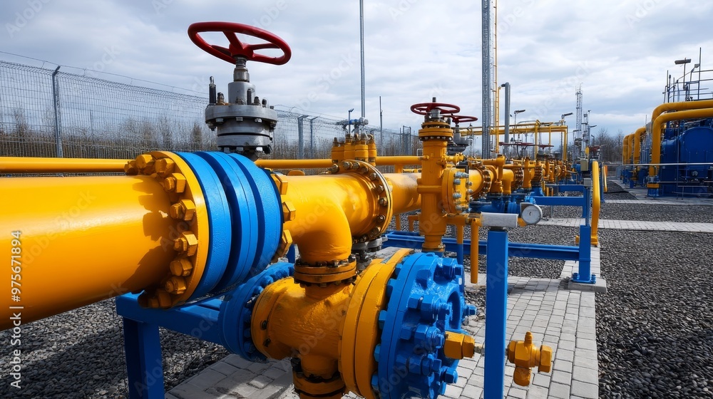 High quality stock photo of an efficient gas pipeline system in a natural landscape High quality stock photo of an efficient gas pipeline system in a natural landscape