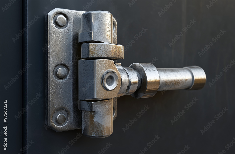 Lock of Security: Close-Up of a Sturdy Bolt Ensuring Safety Lock of Security: Close-Up of a Sturdy Bolt Ensuring Safety