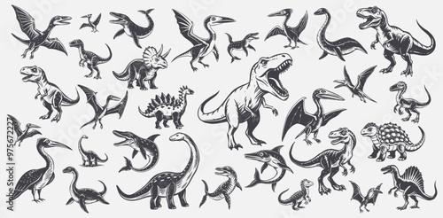 dinosaurs group animals themed collection