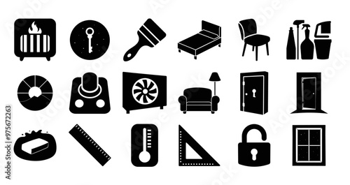 home themed glyph icon set