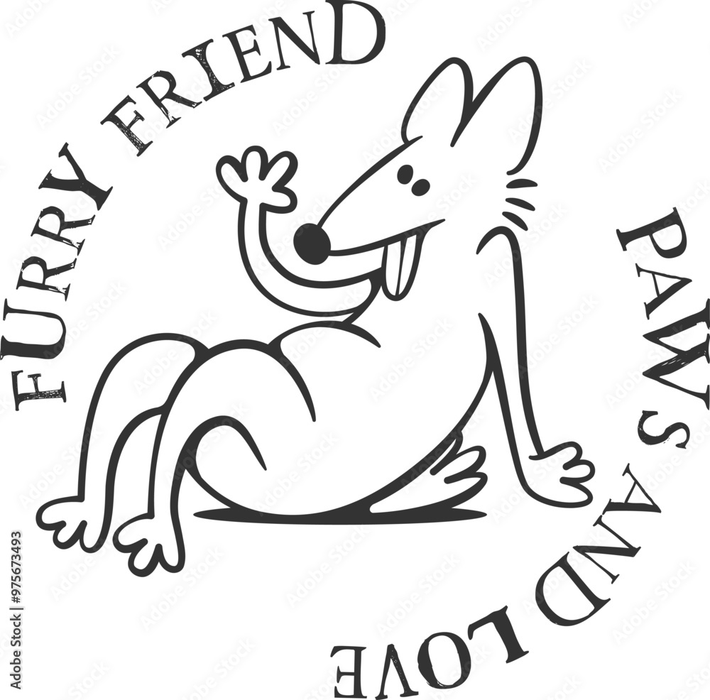 Doodle dog simple outline drawing Doodle dog simple outline drawing