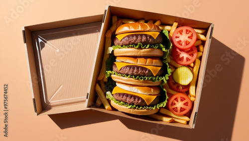 Fresh Burger on a box