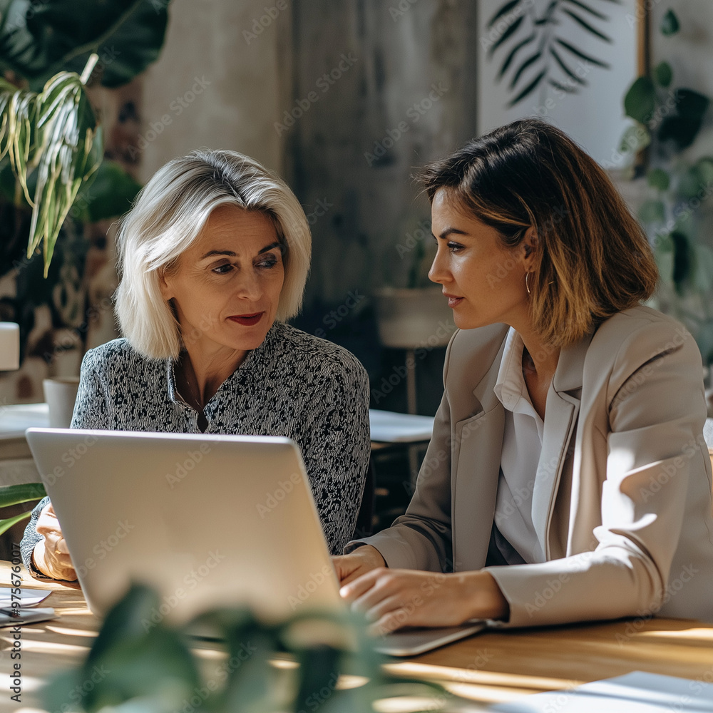 Professional Women Working Together on Project Planning in Office Professional Women Working Together on Project Planning in Office