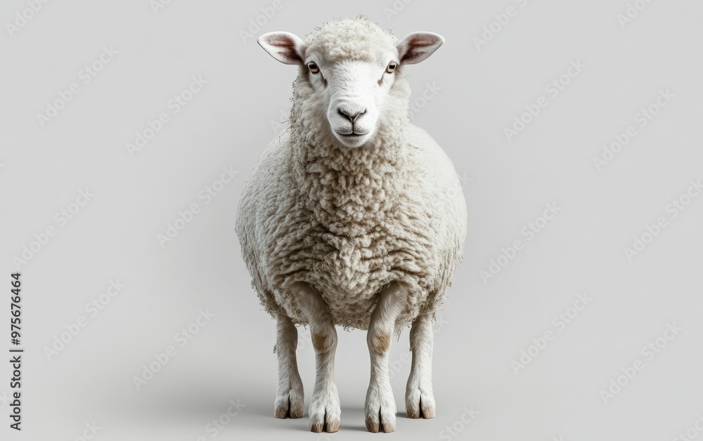 Fototapeta premium Village animal isolated on clear gray background photo