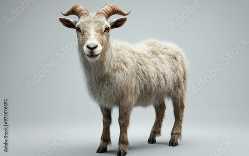 Village animal isolated on clear gray background photo