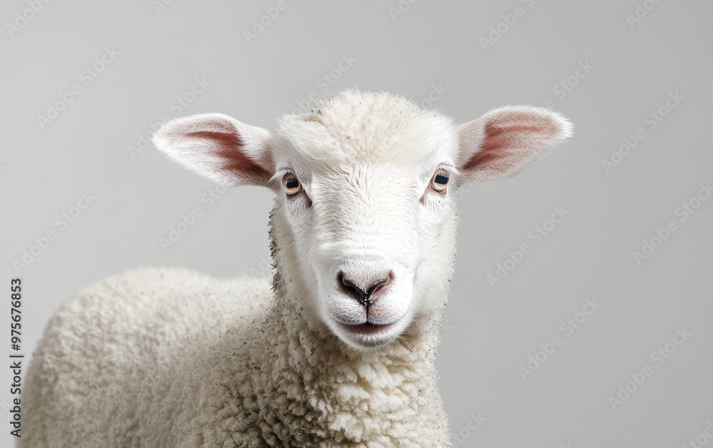 Fototapeta premium Village animal isolated on clear gray background photo