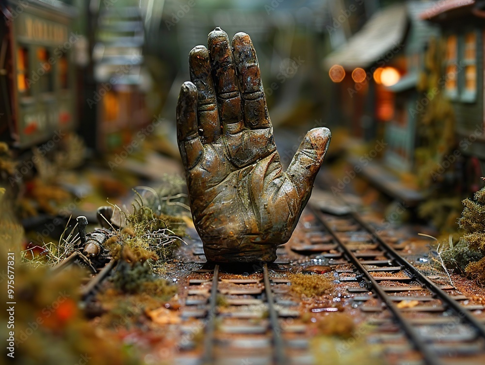A Hand Reaching Out From a Miniature World A Hand Reaching Out From a Miniature World