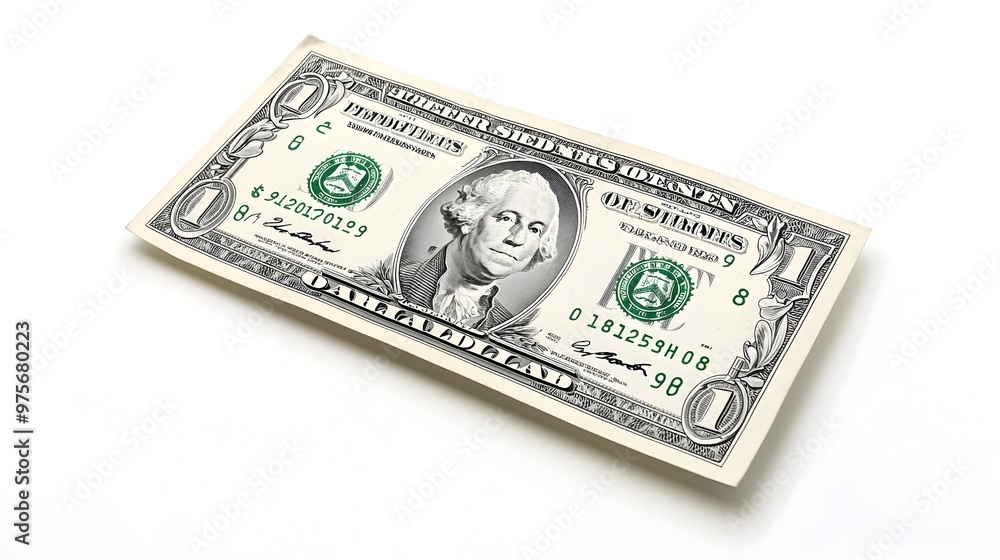 Close up of a single 1 US dollar bill with Washington s portrait Close up of a single 1 US dollar bill with Washington s portrait